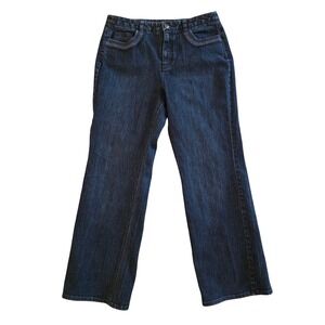 Talbots Jeans Size 12 Bootcut High Rise Dark Wash Blue